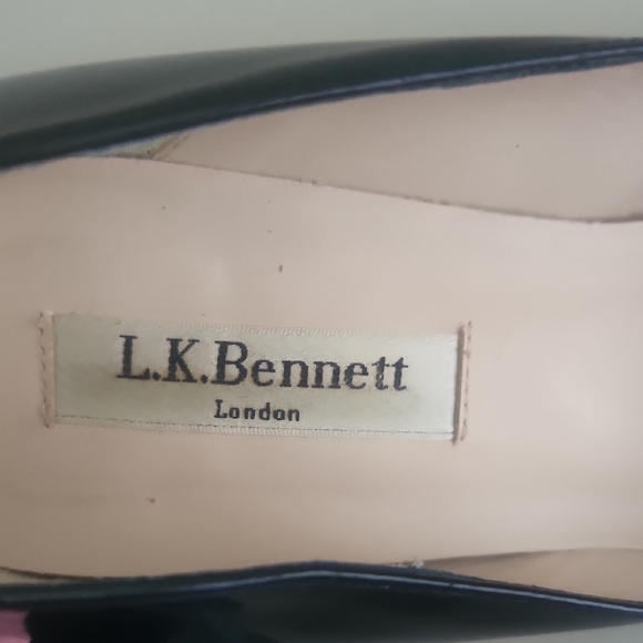 L.K. Bennett Black Patent Leather Wedge Pumps - Picture 7 of 12